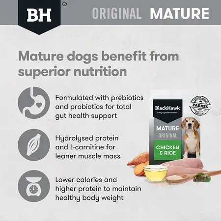 Blackhawk Original Mature 7+ Dry Dog Food - Chicken & Rice 3kg - Image 2