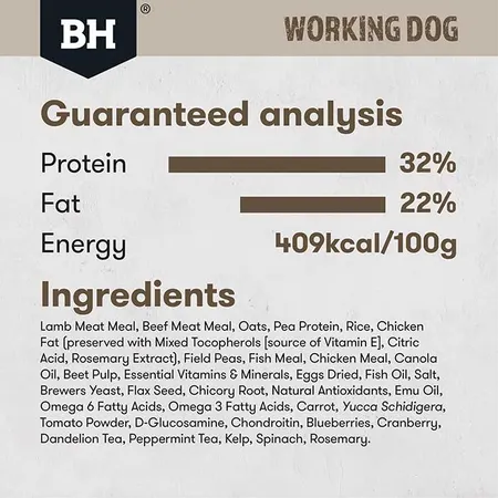 Blackhawk Working Dog Adult Dog Food - Lamb & Beef 20kg - Image 2